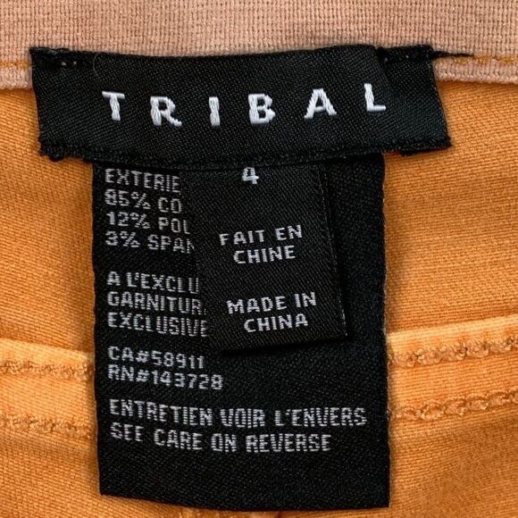 Tribal Capri Pants sz 4 Orange Stretch Pull on New NWOT Inseam 24.5" - Picture 8 of 9
